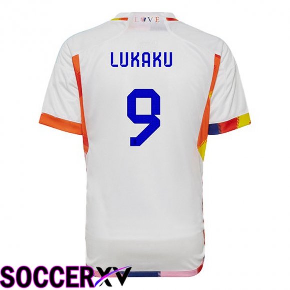 Belgium (LUKAKU 9) Away Jersey White World Cup 2022