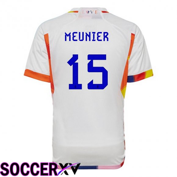 Belgium (MEUNIER 15) Away Jersey White World Cup 2022