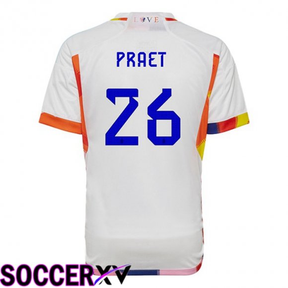 Belgium (PRAET 26) Away Jersey White World Cup 2022