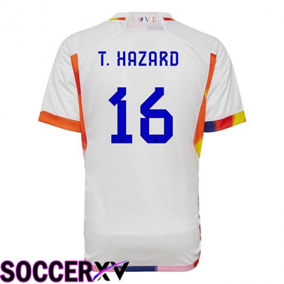 Belgium (T. HAZARD 16) Away Jersey White World Cup 2022