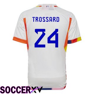 Belgium (TROSSARD 24) Away Jersey White World Cup 2022