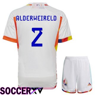 Belgium (ALDERWEIRELD 2) Kids Away Jersey White World Cup 2022