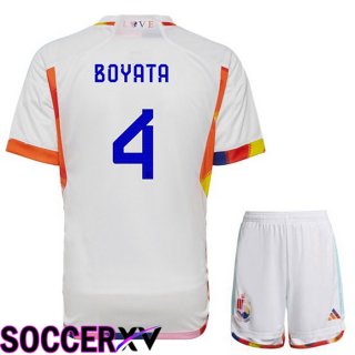 Belgium (BOYATA 4) Kids Away Jersey White World Cup 2022