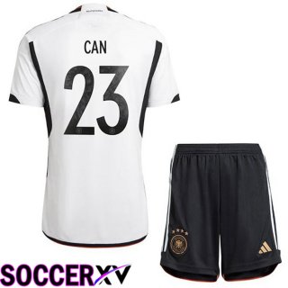 Germany (CAN 23) Kids Home Jersey Black White World Cup 2022