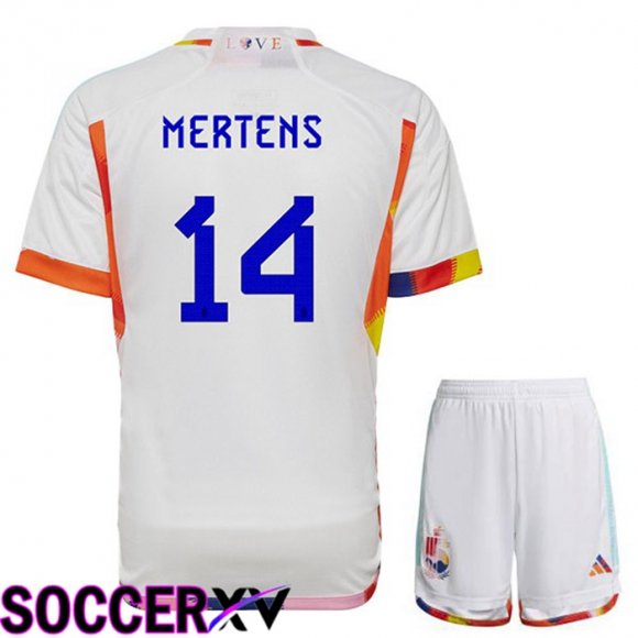 Belgium (MERTENS 14) Kids Away Jersey White World Cup 2022