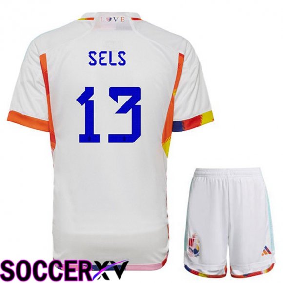 Belgium (SELS 13) Kids Away Jersey White World Cup 2022