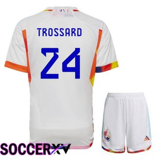 Belgium (TROSSARD 24) Kids Away Jersey White World Cup 2022