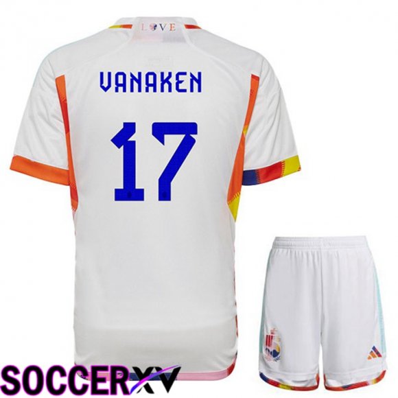 Belgium (VANAKEN 17) Kids Away Jersey White World Cup 2022