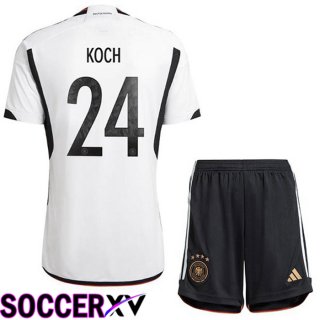 Germany (KOCH 24) Kids Home Jersey Black White World Cup 2022