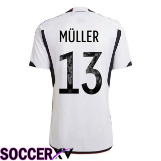 Germany (MÜLLER 13) Home Jersey Black White World Cup 2022