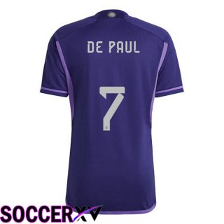 Argentina (DE PAUL 7) Away Jersey Purple World Cup 2022