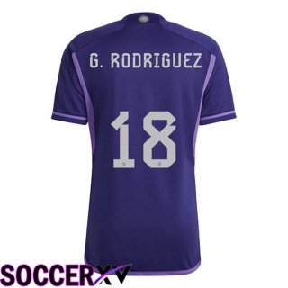 Argentina (G. RODRIGUEZ 18) Away Jersey Purple World Cup 2022