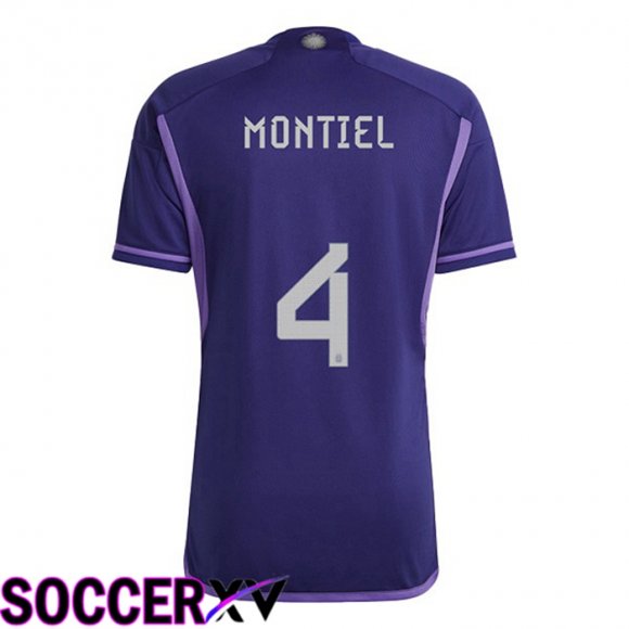 Argentina (MONTIEL 4) Away Jersey Purple World Cup 2022