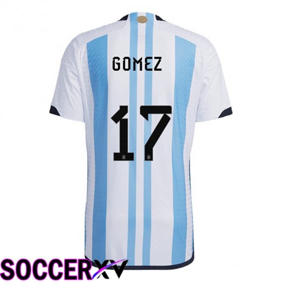 Argentina (GOMEZ 17) Home Jersey Blue White World Cup 2022