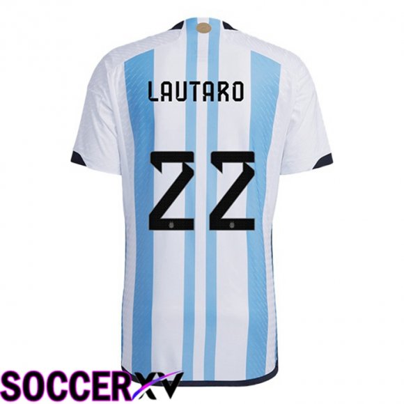 Argentina (LAUTARO 22) Home Jersey Blue White World Cup 2022