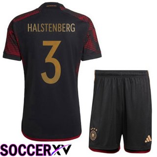 Germany (HALSTENBERG 3) Kids Away Jersey Black World Cup 2022