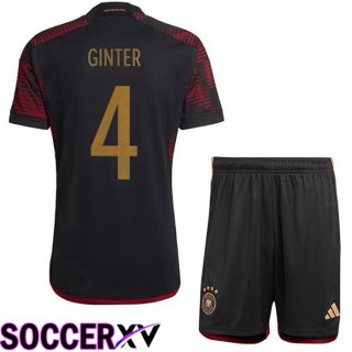 Germany (GINTER 4) Kids Away Jersey Black World Cup 2022