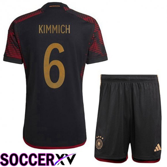 Germany (KIMMICH 6) Kids Away Jersey Black World Cup 2022