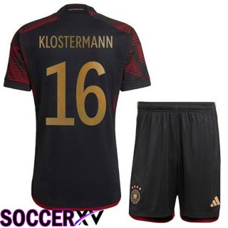 Germany (KLOSTERMANN 16) Kids Away Jersey Black World Cup 2022