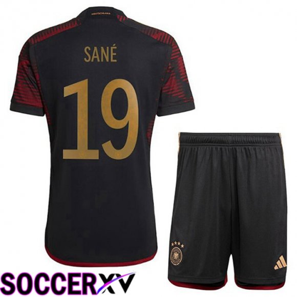 Germany (SANÉ 19) Kids Away Jersey Black World Cup 2022