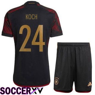 Germany (KOCH 24) Kids Away Jersey Black World Cup 2022