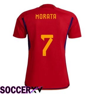 Spain (MORATA 7) Home Jersey Red 2023/2023