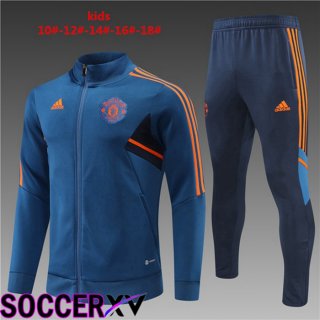 Manchester United Kids Training Jacket Suit Blue 2022/2023