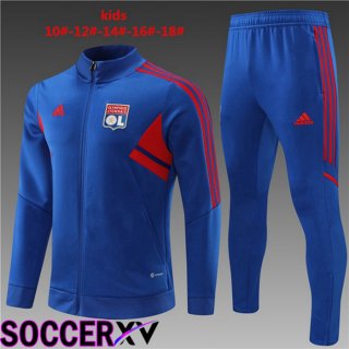 Olympique Lyon Kids Training Jacket Suit Blue 2022/2023