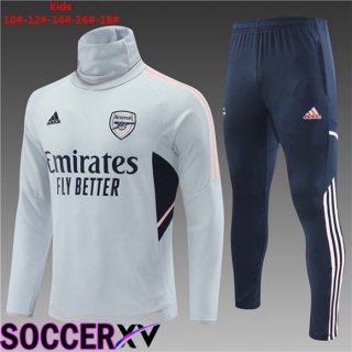 FC Arsenal High collar Kids Training Tracksuit Grey 2022/2023