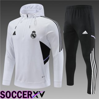 Real Madrid Kids Training Tracksuit Hoodie White 2022/2023