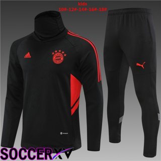 Bayern Munich High collar Kids Training Tracksuit Black 2022/2023