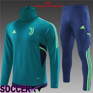 Juventus High collar Kids Training Jacket Suit Green 2022/2023