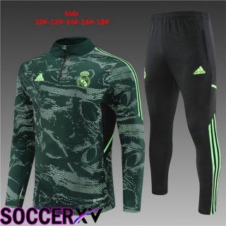 Real Madrid Kids Training Jacket Suit Green 2022/2023