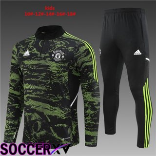 Manchester United Kids Training Jacket Suit Green 2022/2023