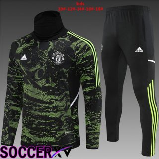 Manchester United High collar Kids Training Jacket Suit Green 2022/2023