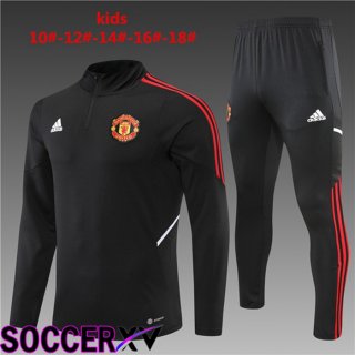 Manchester United Kids Training Tracksuit Black 2022/2023