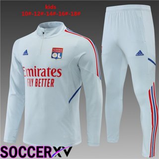 Olympique Lyon Kids Training Tracksuit Grey 2022/2023