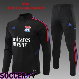 Olympique Lyon Kids Training Tracksuit Black 2022/2023