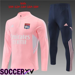 Olympique Lyon Kids Training Tracksuit Pink 2022/2023