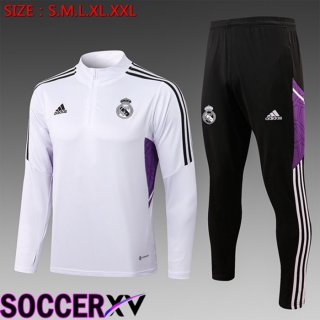 Real Madrid Kids Training Jacket Suit White 2022/2023