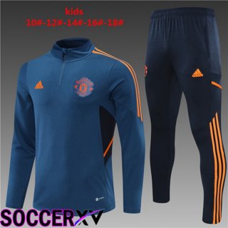 Manchester United Kids Training Jacket Suit Blue 2022/2023