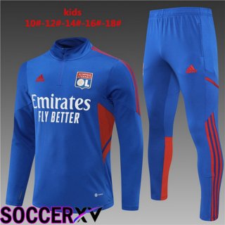 Olympique Lyon Kids Training Jacket Suit Blue 2022/2023