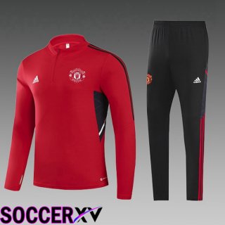 Manchester United Kids Training Jacket Suit Red 2022/2023