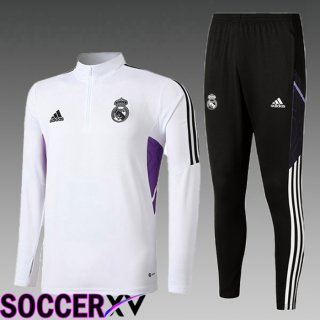 Real Madrid Kids Training Jacket Suit White 2022/2023