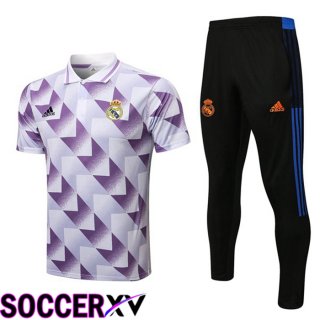 Real Madrid Polo Jersey + Pants White Purple 2022/2023