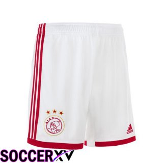 AFC Ajax Soccer Shorts Home White Red 2022/2023