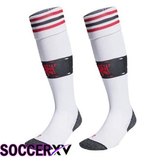 Manchester United Soccer Socks Away White 2022/2023