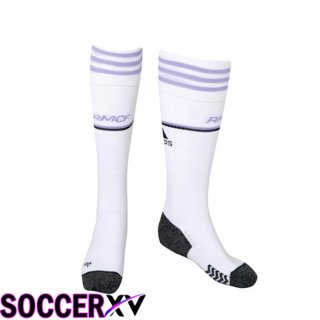 Real Madrid Soccer Socks Home White 2022/2023