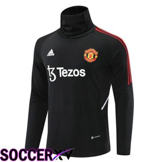 Manchester United High collar Training Sweatshirt Black 2022/2023