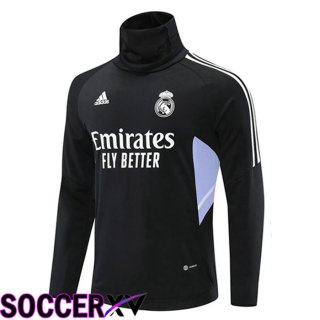 Real Madrid High collar Training Sweatshirt Black 2022/2023